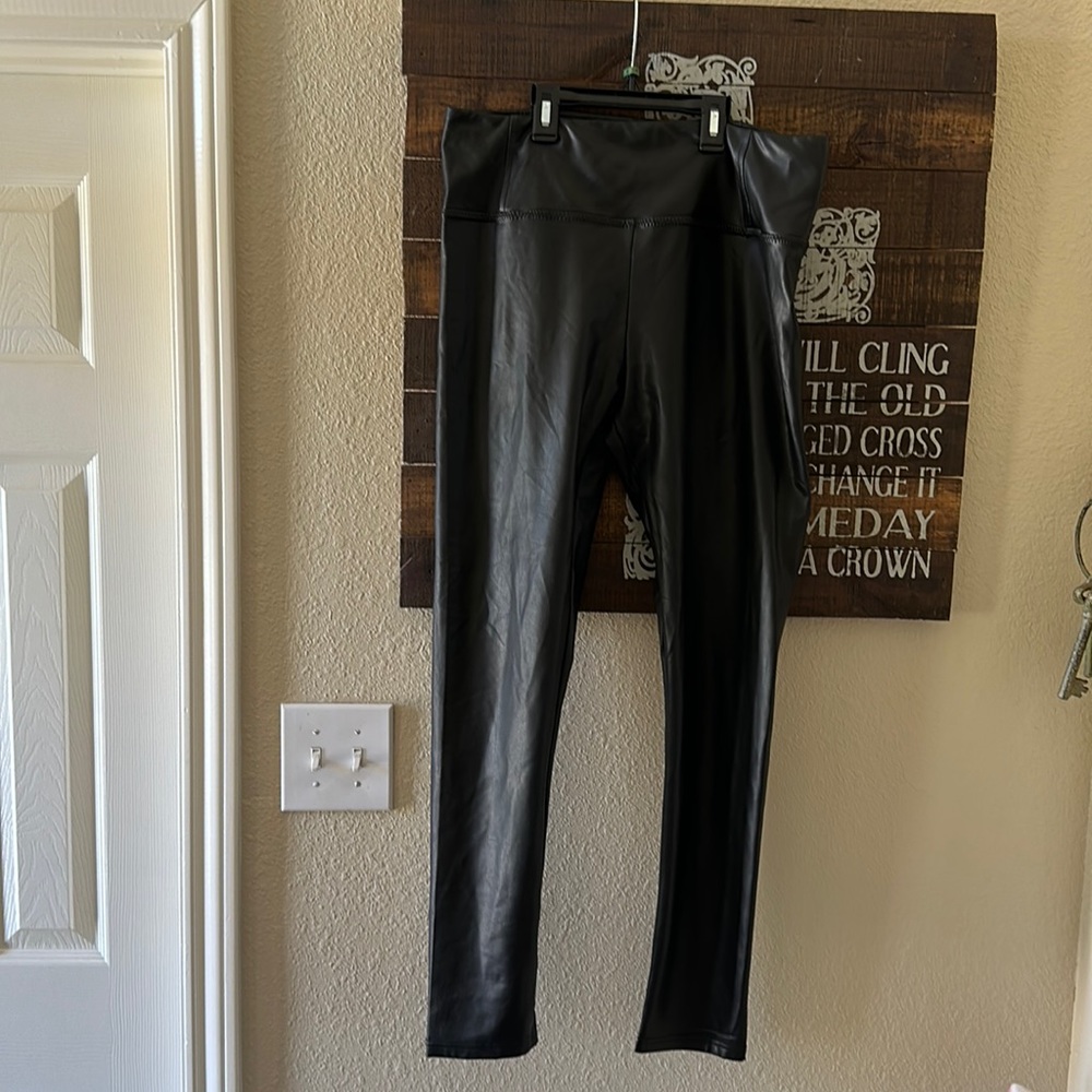 7 for all mankind faux leather leggings